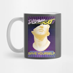 Disconnect Save Yourself Greek Bust Vaporwave Mug